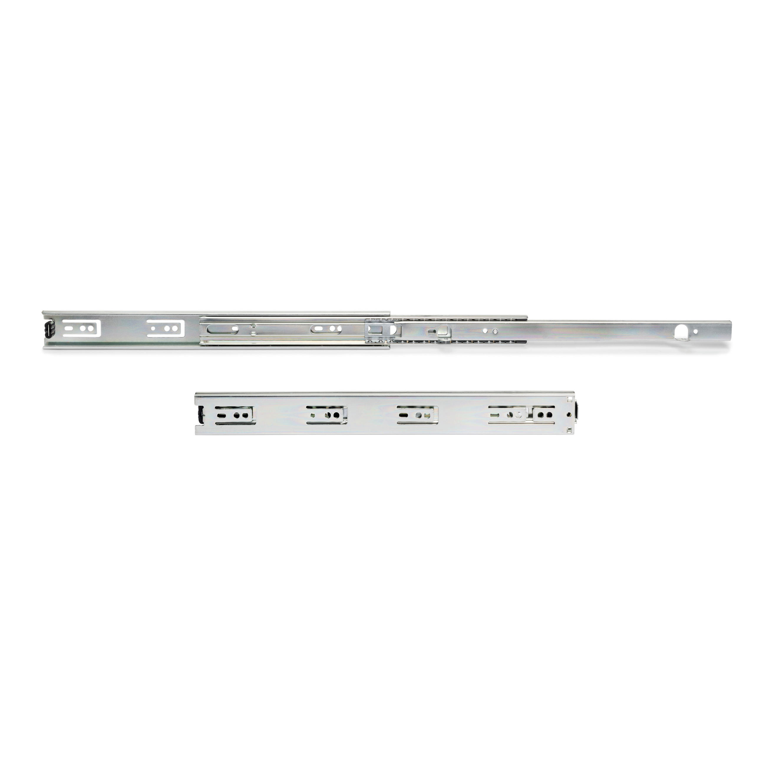 KORPUSSCHIENEEN Kugelgelagerter für Schubladen mit Vollauszug und Klammern, Höhe 45mm, Länge 500mm, Stahl, verzinkt - Zinkfarben, Metall (7.5/4/53cm) - EMUCA