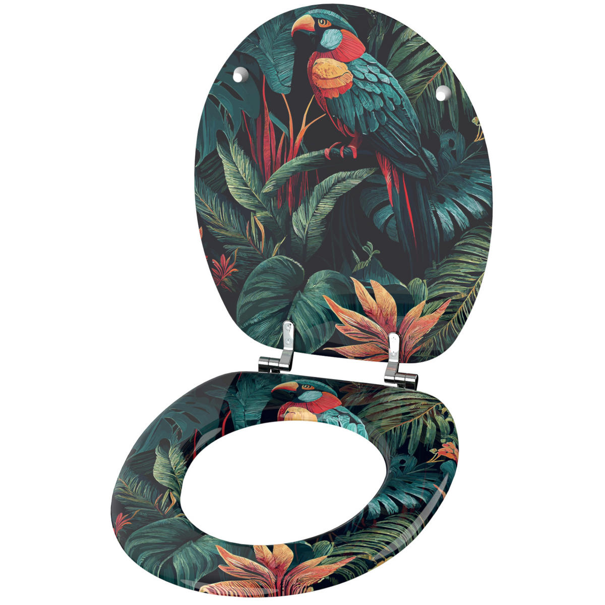 WC-SITZ Exotic - Grün, Holzwerkstoff (38/6/47cm) - Sanilo