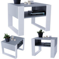 COUCHTISCH Holzwerkstoff rechteckig stabil Dunkelgrau 45/53,6/65cm - Dunkelgrau/Weiß, Holzwerkstoff (53.6/65/45cm) - CraftPAK