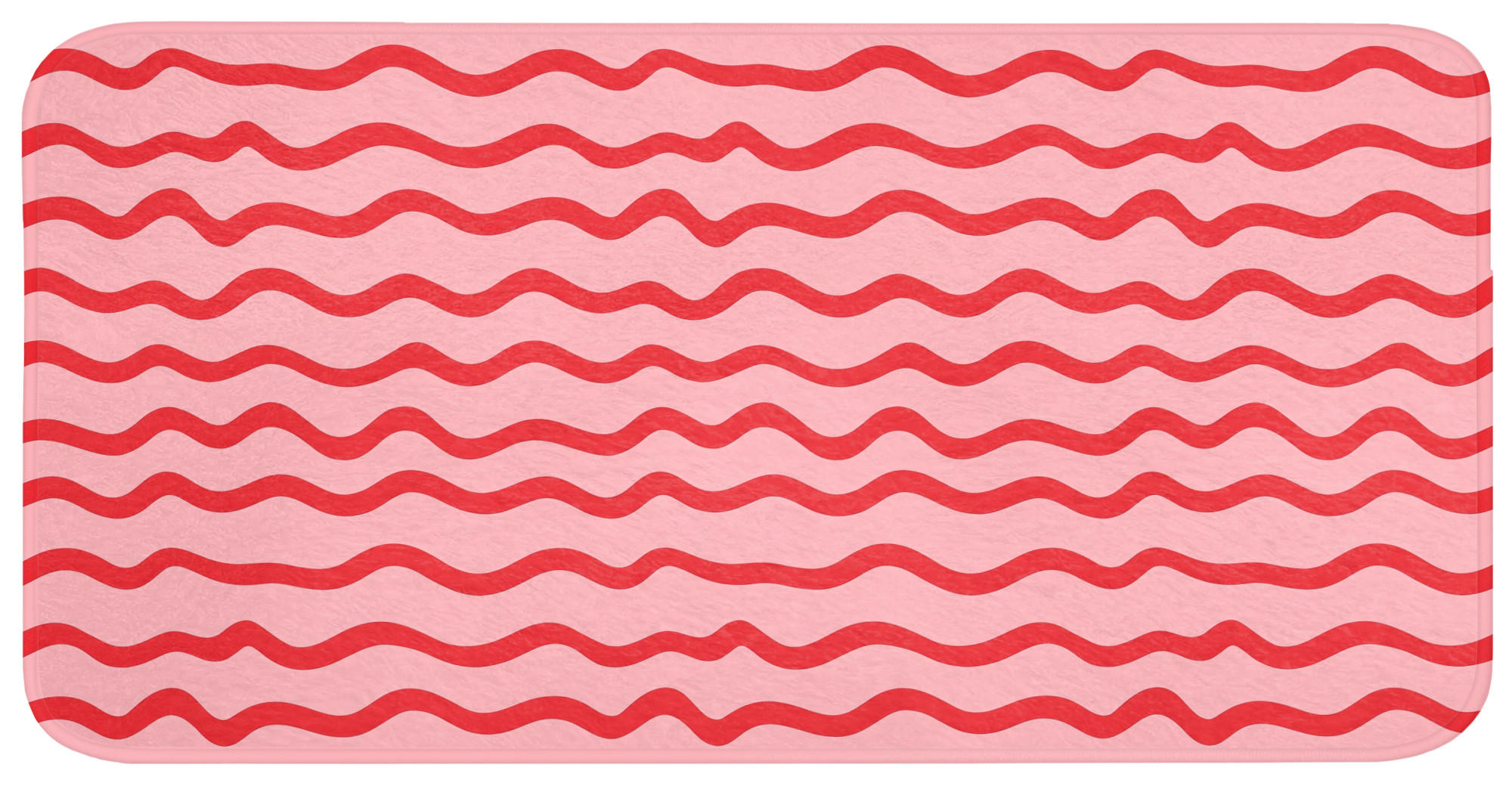 BADEMATTE Verspielt - Muster - Rot 120x60 cm - Rosa, Kunststoff/Textil (120/60cm) - OnlyWow