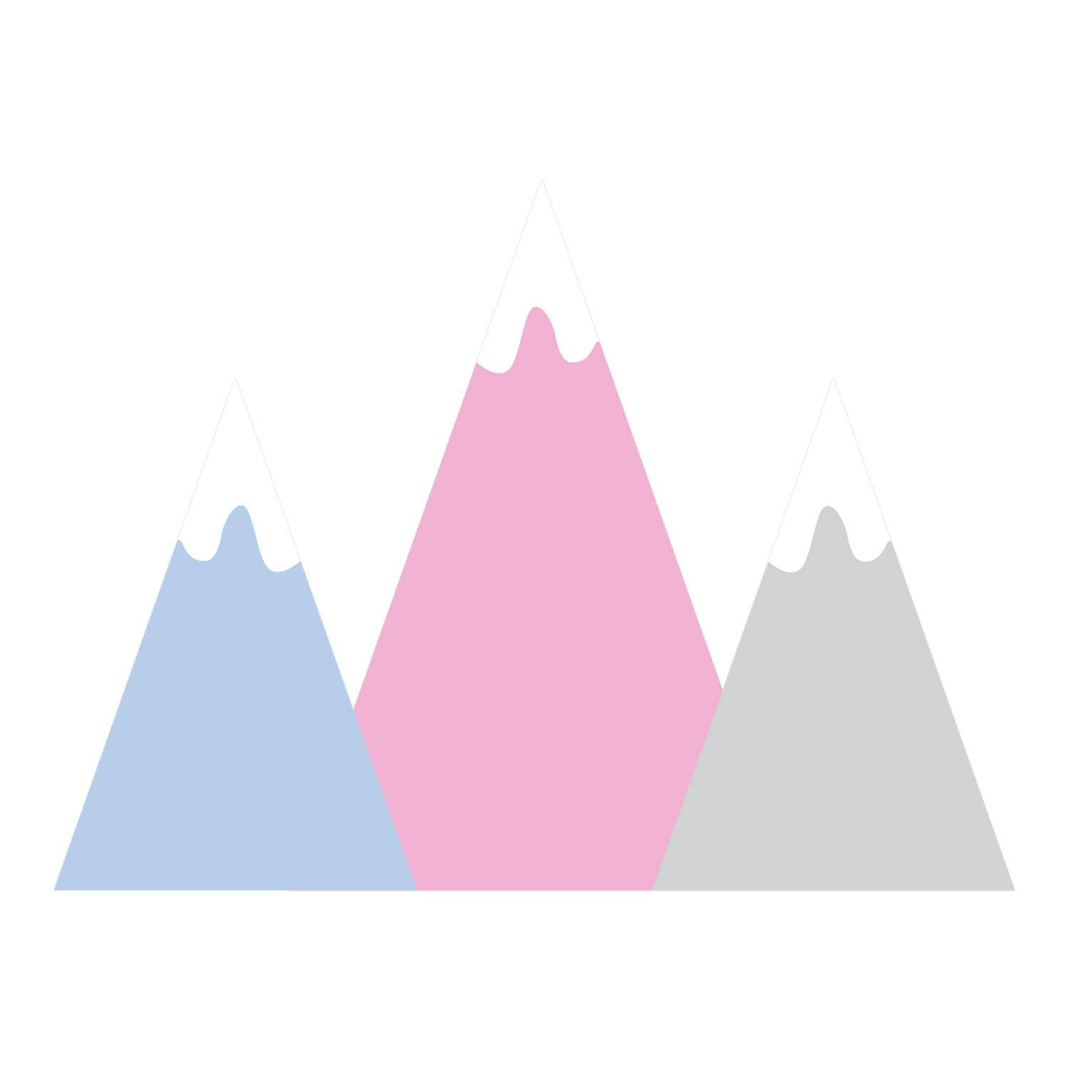 WANDAUFKLEBER 100x175cm - Schneebedeckte Gipfel - Multicolor, Kunststoff (100/175/0.1cm) - Wallfluent