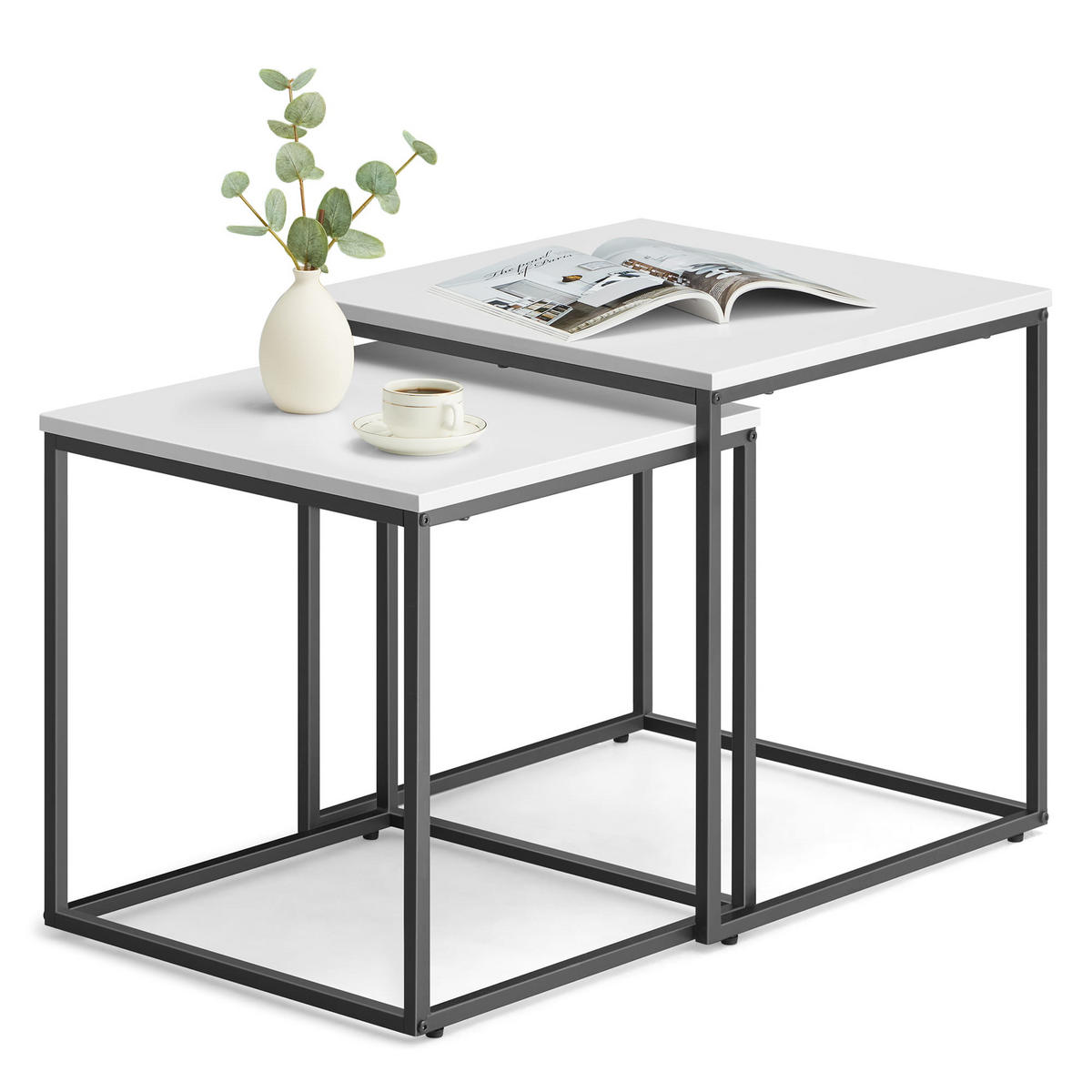 COUCHTISCH 2er Set quadratisch - Weiß, Holzwerkstoff (50/50/50.5cm) - Mat-Haus