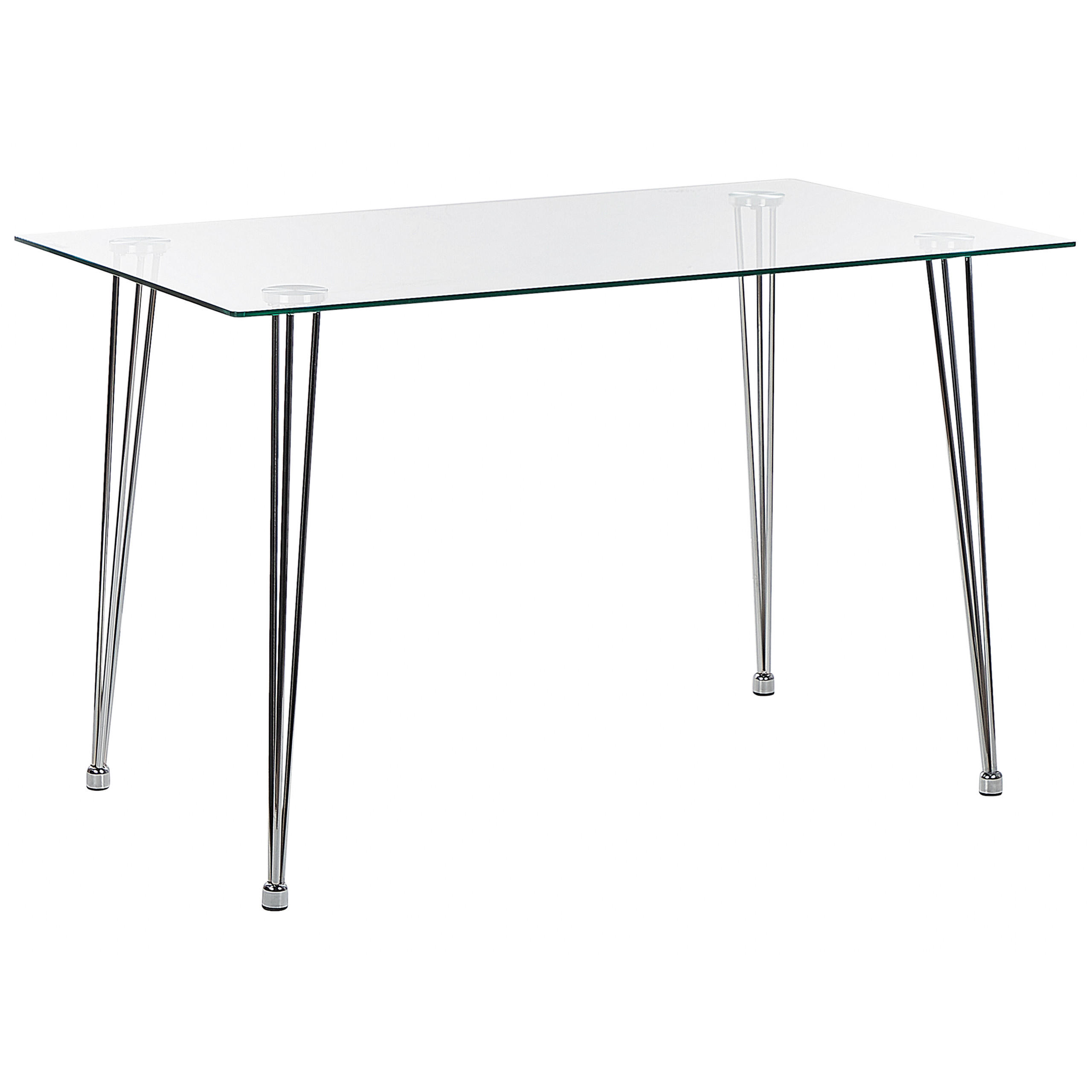 ESSTISCH 120/70/74 cm Silberfarben Rechteckig Winston - Silberfarben, Glas (120/70/74cm) - Beliani