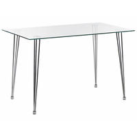 ESSTISCH 120/70/74 cm Silberfarben Rechteckig Winston - Silberfarben, Glas (120/70/74cm) - Beliani