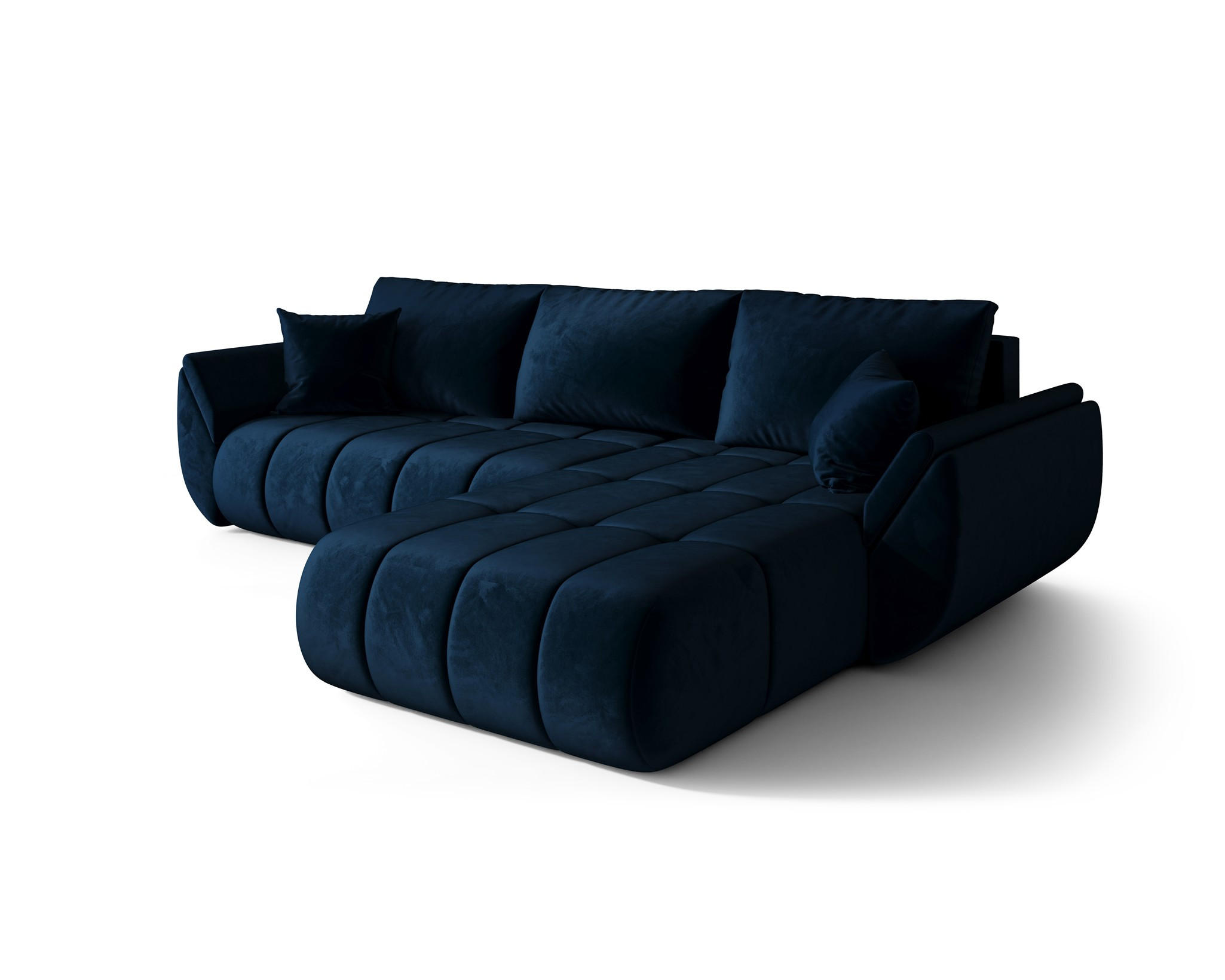 ECKSOFA Misato In Monolith - Dunkelblau, Holzwerkstoff/Textil (280/175cm) - Fun Möbel