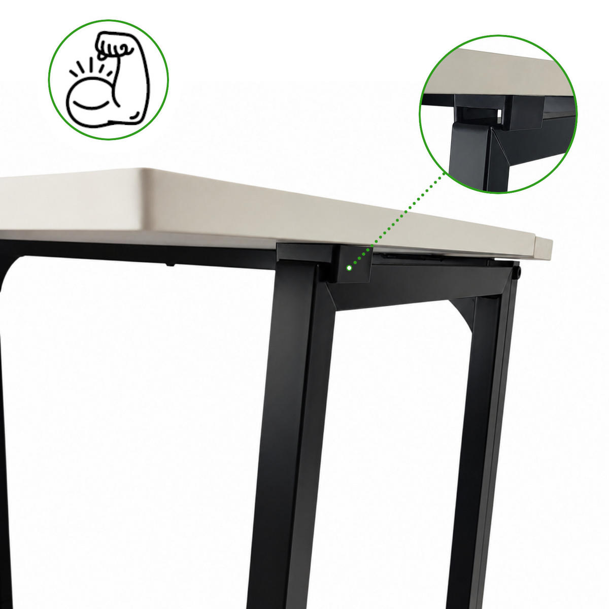 KLAPPSCHREIBTISCH MDF Metall Weiß Schwarz 80 x 40 x 74 cm platzsparend - Schwarz/Weiß, Holzwerkstoff/Metall (40/80/74cm) - Begryf