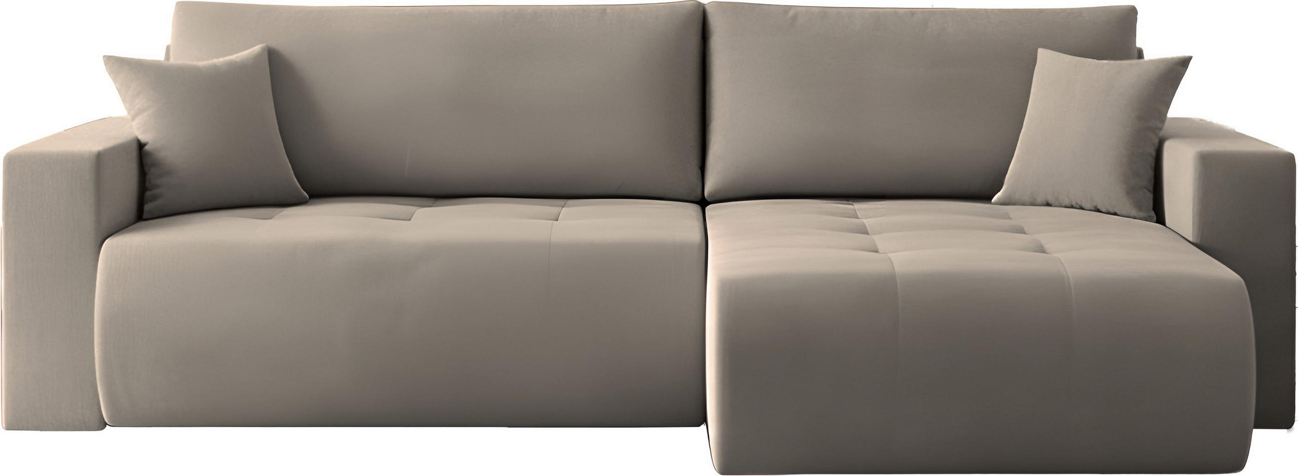 ECKSOFA Alva 3-Sitzer Universall Rechts/Links, Strukturstoff Taupe Beige Grau 277/154/83 cm - Taupe/Beige, Textil (277/154cm) - WFL GROUP