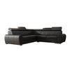 ECKSOFA APOLLO,mit Schlaffunktion und Bettkasten, Farbe: Schwarz, Kunstleder, Ottomane Links - Schwarz, Textil (255/255cm) - O-Sofa