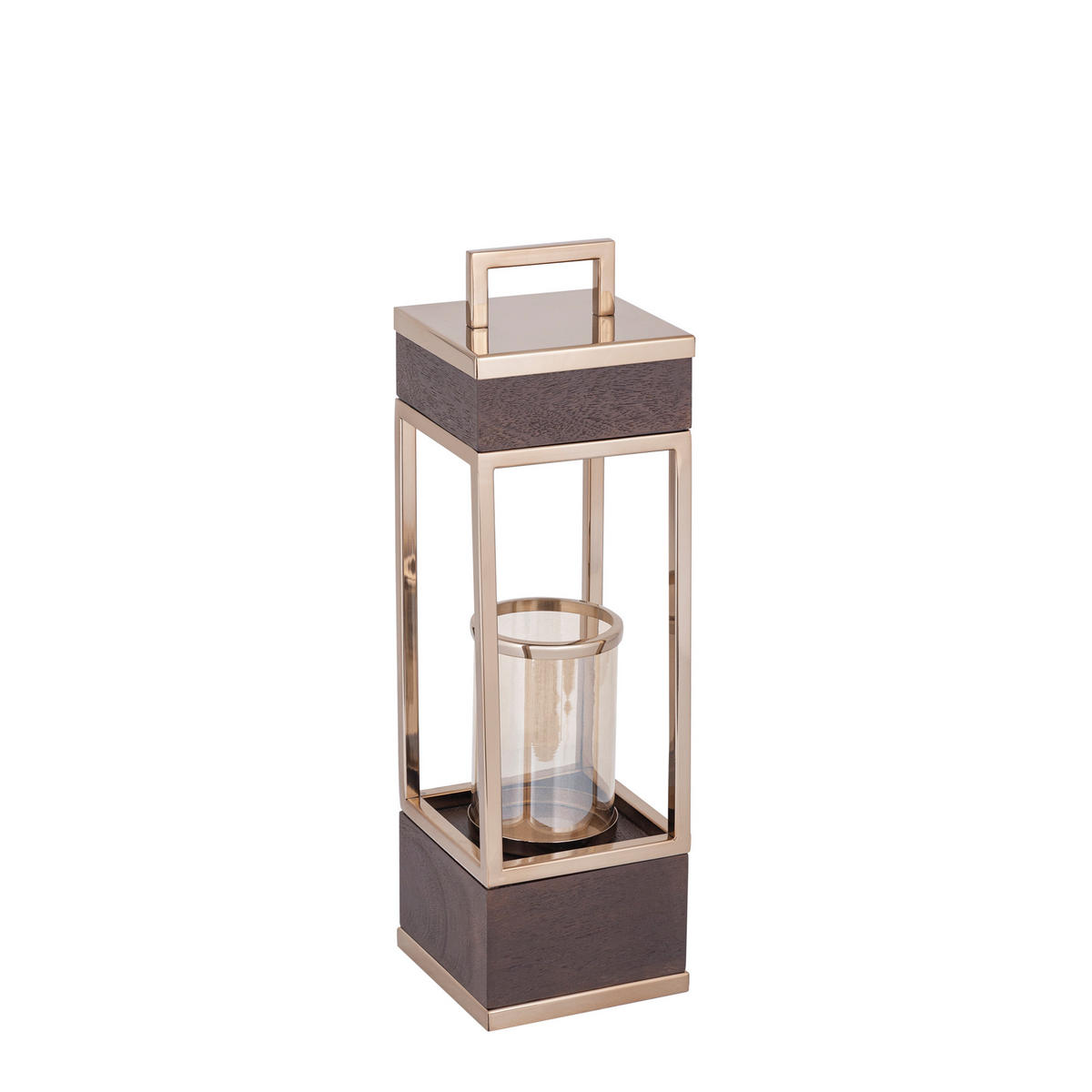 LATERNE Stanne Braun 15/15/51cm - Braun, Glas (15/51/15cm) - PTMD Collection