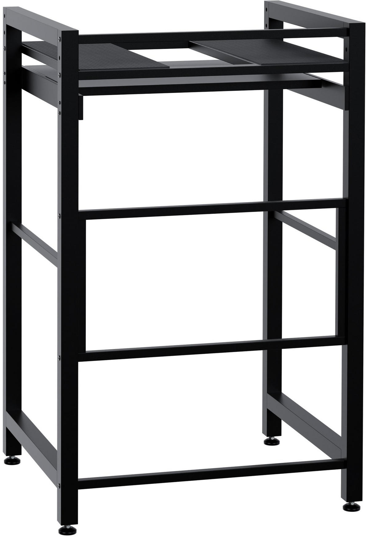 WASCHMASCHINENREGAL Uwe Ausziehboden 60x60x180cm Metall Schwarz Waschmaschinenuntergestell - Schwarz, Metall (60/180/60cm) - DELUKE