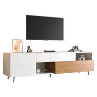 TV-ELEMENT mit Stauraum 180 x 38 x 50 cm Weiß/Natural - Weiß, Holzwerkstoff (38/50/180cm) - Beauniv