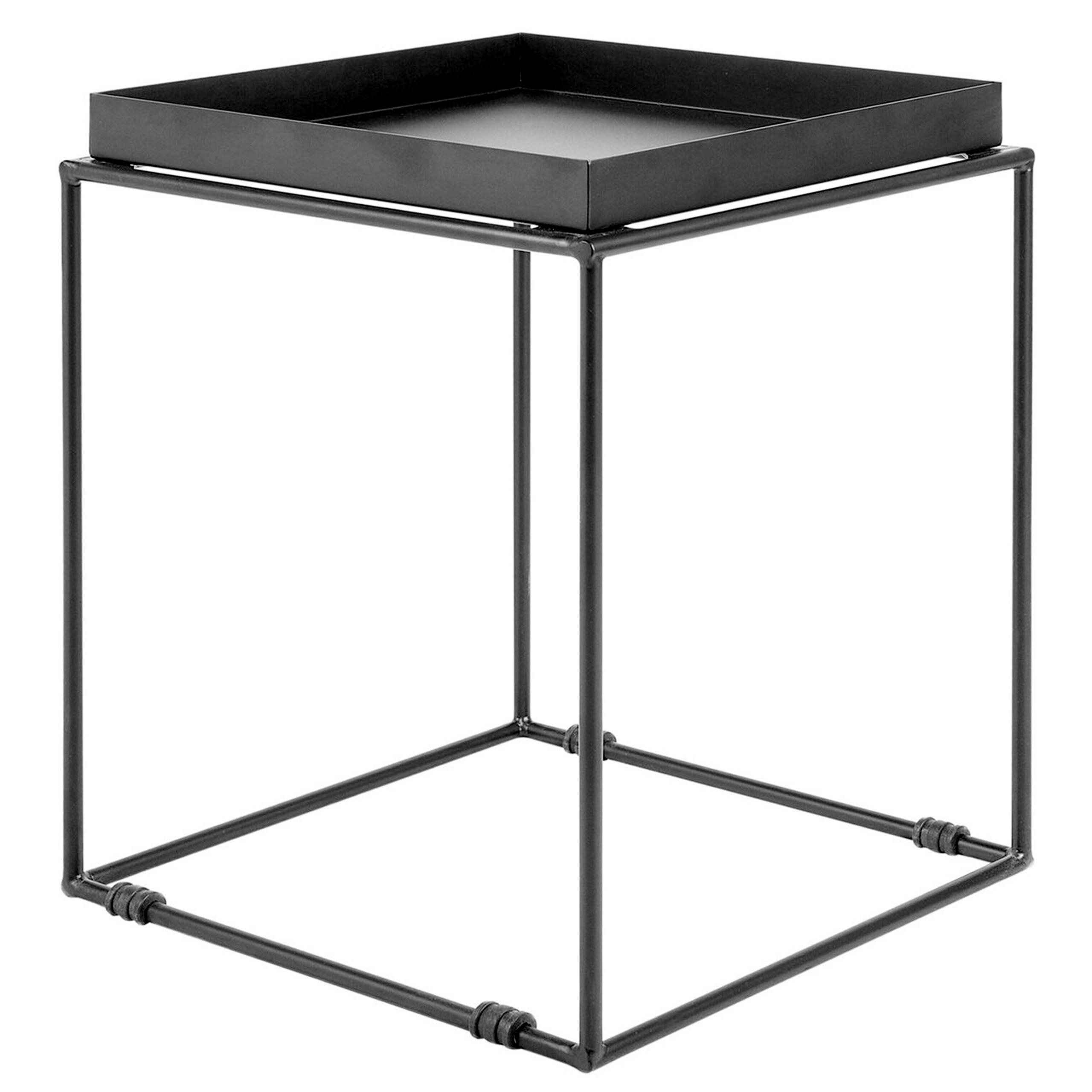 BEISTELLTISCH schwarz quadratisch 40/40 cm Saxon - Schwarz, Metall (40/40/50cm) - Beliani