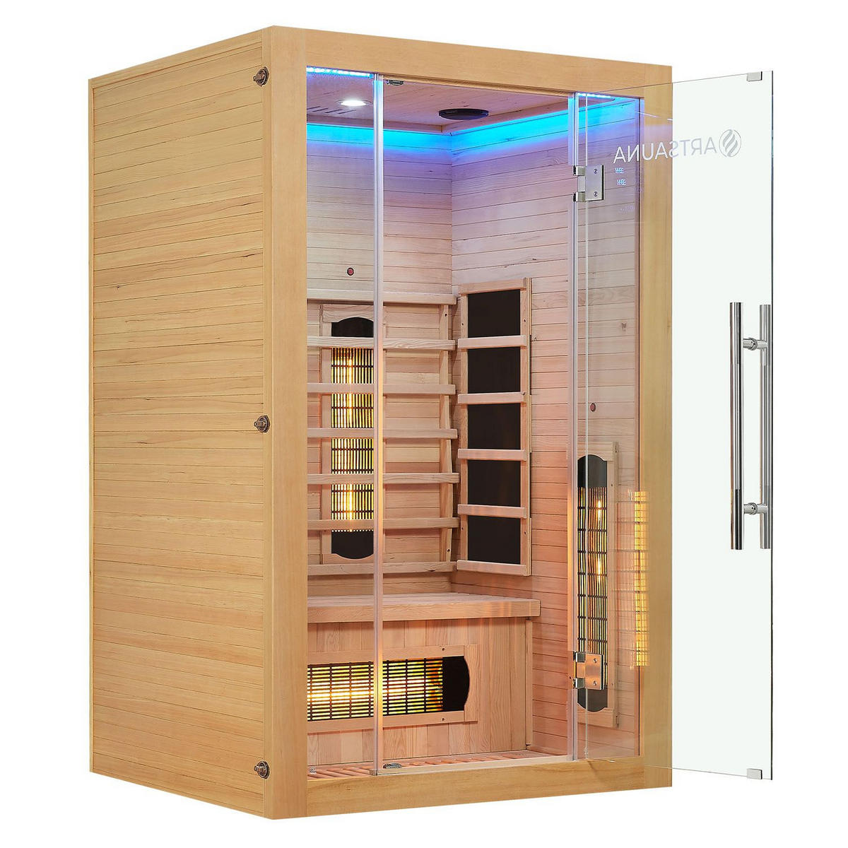 INFRAROTKABINE Kiruna 120 mit Dual Technologie & Hemlockholz - Naturfarben, Holz (120/190/105cm) - Artsauna