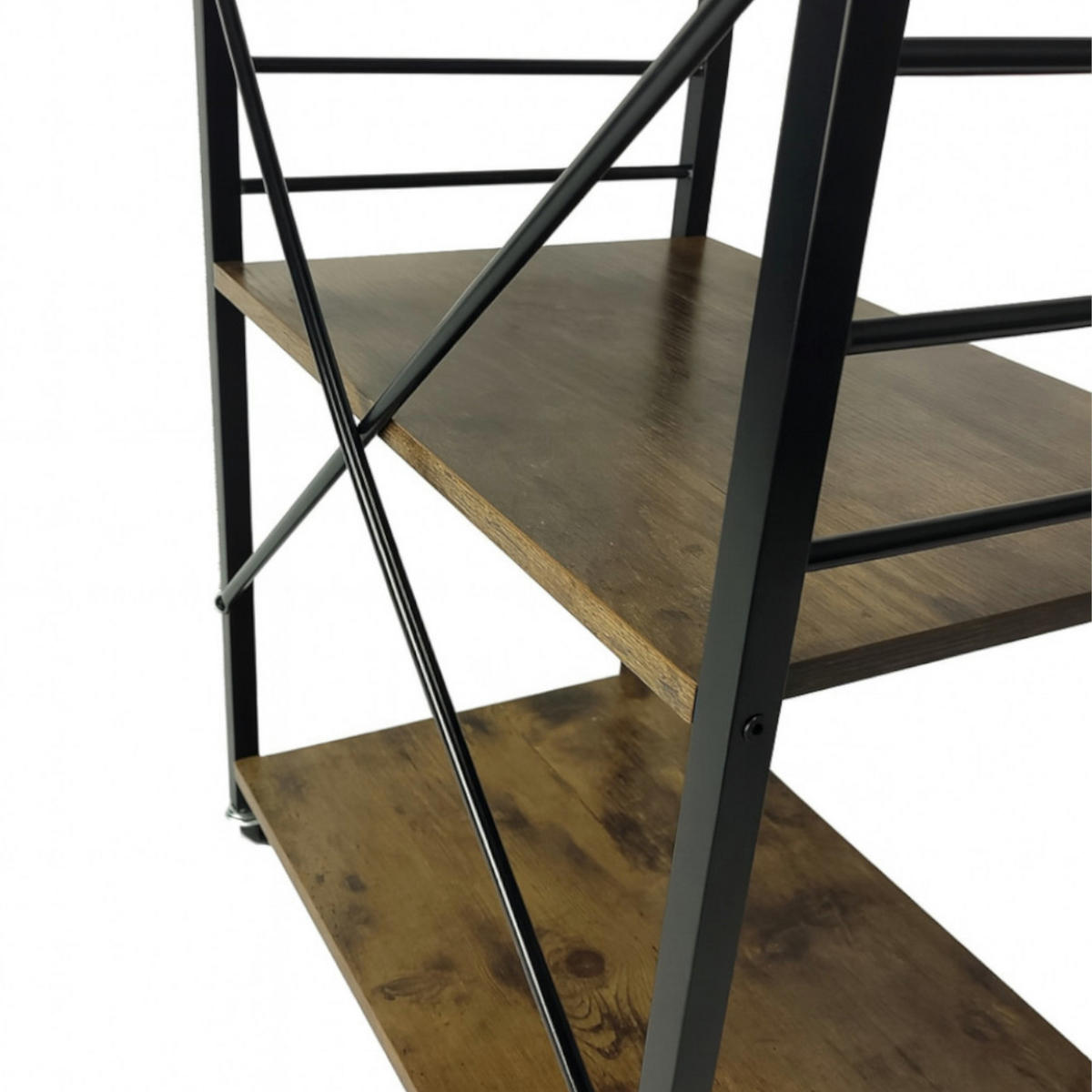 KÜCHENREGAL Holzoptik Metall Dunkelbraun Schwarz mit Rollen 60×40×90 cm - Dunkelbraun/Schwarz, Holzwerkstoff/Metall (40/90/60cm) - Begryf