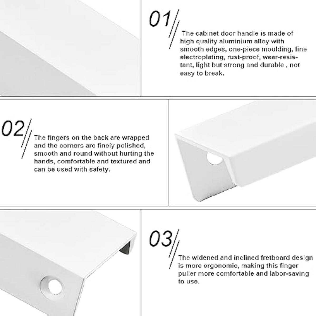 MÖBELGRIFF 10er-Set 64 mm Aluminium - Weiß, Metall (0.32/2/0.7cm)