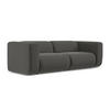 3-SITZER SOFA Samt Stoff Grau - Dunkelgrau/Schwarz, Kunststoff/Textil (228/70/89cm) - LaMiaSofa