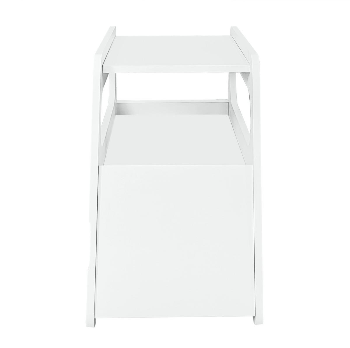 BEISTELLTISCH mit Rollen 81/33/51,5 cm in Weiß – mobil und platzsparend - Weiß, Holzwerkstoff (81/33/51.5cm) - BEAOK