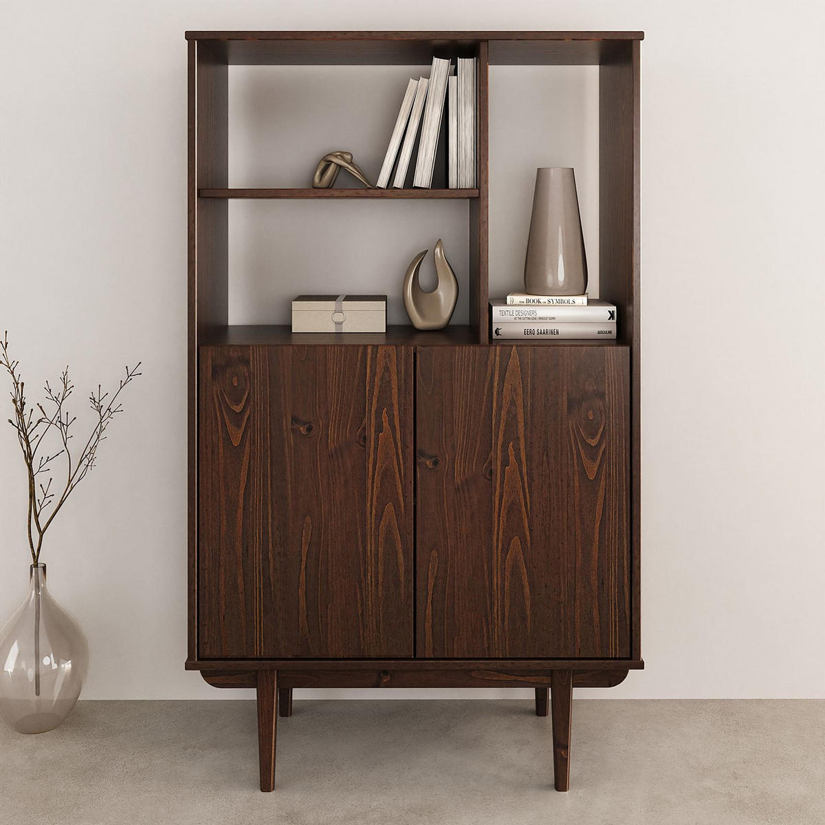 HIGHBOARD SIMONA - Nussbaumfarben, Holz (80/133/37cm) - IDIMEX