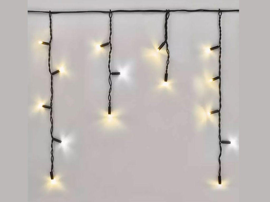 LED-LICHTERKETTE mit Lichtvorhang WARMWEISS - Gelb/Weiß, Kunststoff/Metall (300cm) - LAALU