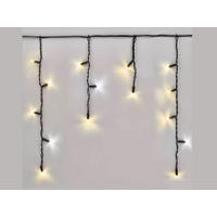 LED-LICHTERKETTE mit Lichtvorhang WARMWEISS - Gelb/Weiß, Kunststoff/Metall (300cm) - LAALU