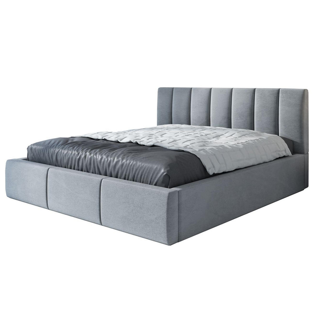 POLSTERBETT IGI 140x200 Hellgrau - Hellgrau, Textil (140/200cm) - A&J MöbelLand