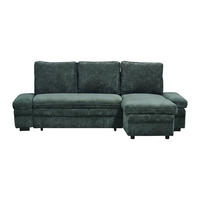 SCHLAFSOFA - 4 Personen - stoff - grün Siviara - Grün, Textil (258/85/146cm) - Vente-Unique