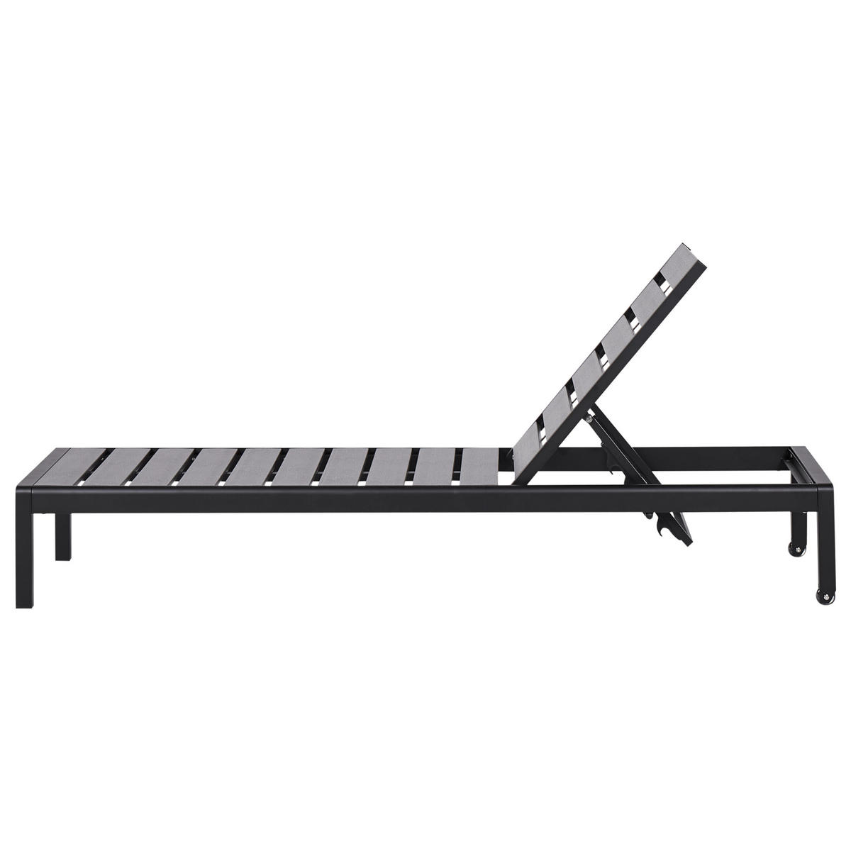 GARTENLIEGE Schwarz Nardo - Schwarz, Kunststoff (64/29/198cm) - Beliani