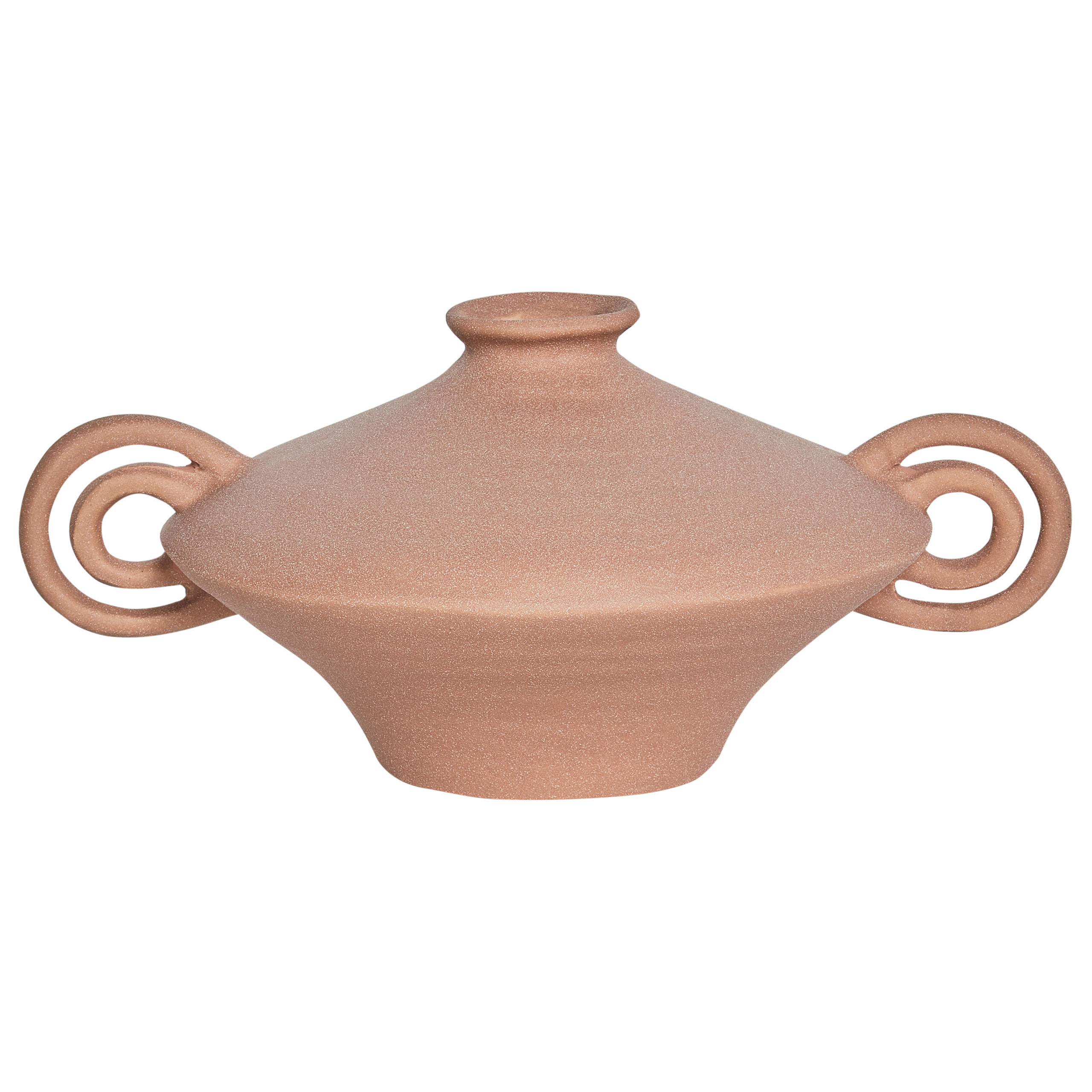BLUMENVASE Steinzeug braun Surfperch - Braun, Keramik (16cm) - Beliani