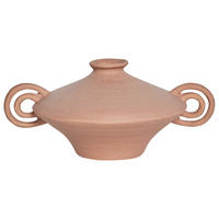 BLUMENVASE Steinzeug braun Surfperch - Braun, Keramik (16cm) - Beliani
