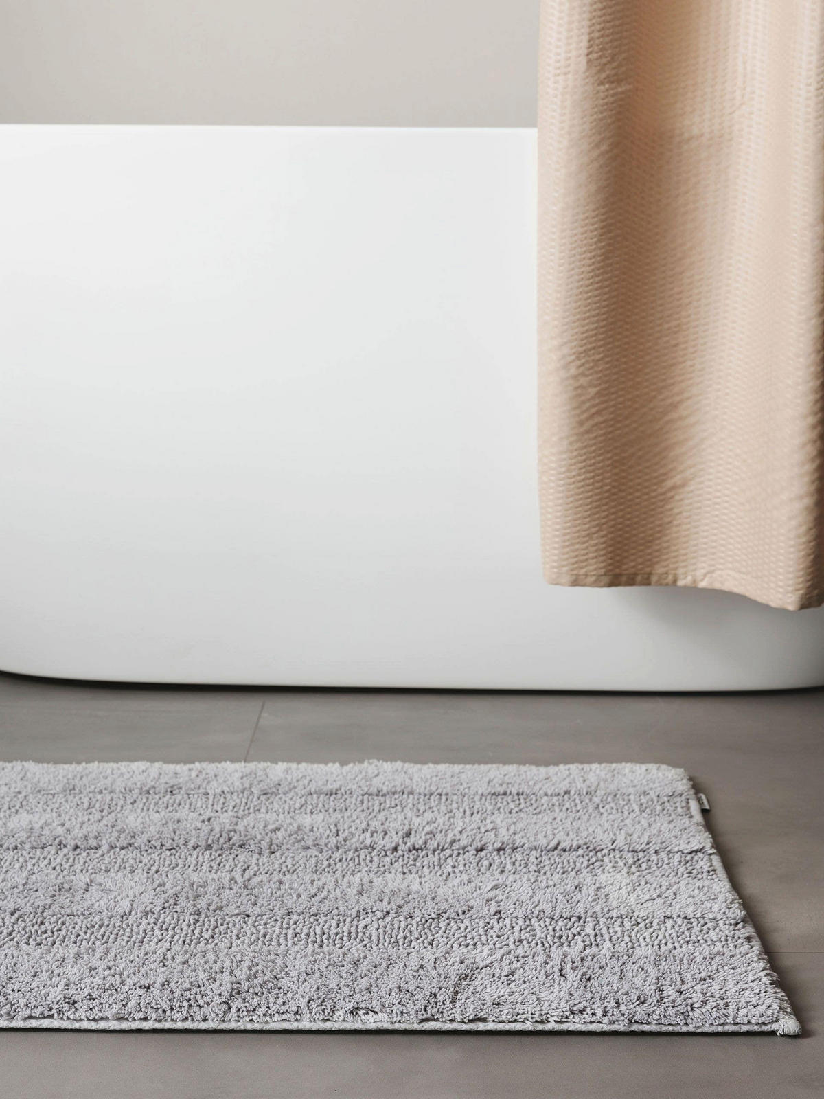 BADEMATTE Ilka Hellgrau 50x80 cm - Hellgrau, Textil (50/80cm) - benuta Nest