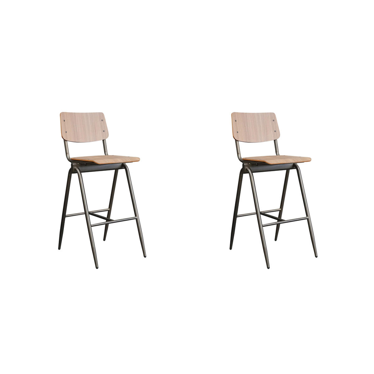 BARHOCKER Massiv Braun 58/49/109 cm 2er-Set - Braun, Holz (49/109/58cm) - LABEL51