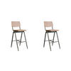 BARHOCKER Massiv Braun 58/49/109 cm 2er-Set - Braun, Holz (49/109/58cm) - LABEL51