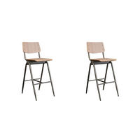 BARHOCKER Massiv Braun 58/49/109 cm 2er-Set - Braun, Holz (49/109/58cm) - LABEL51