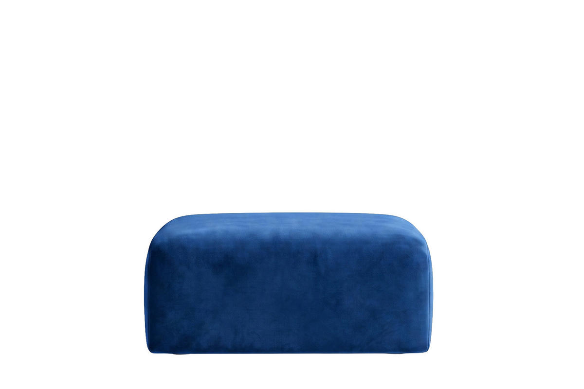 HOCKER, Sitzhocker, Velvet-Stoff Bluvel, Tintenblau, GRETA - Blau, Holz (91/40/89cm) - Kaiser Möbel