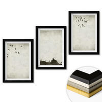 WANDBILDER 3er-Set - 20x30 cm Schwarzer Rahmen - Fliegende Vögel Minimalismus - Schwarz, Kunststoff (20/30cm) - ArtPrintCave