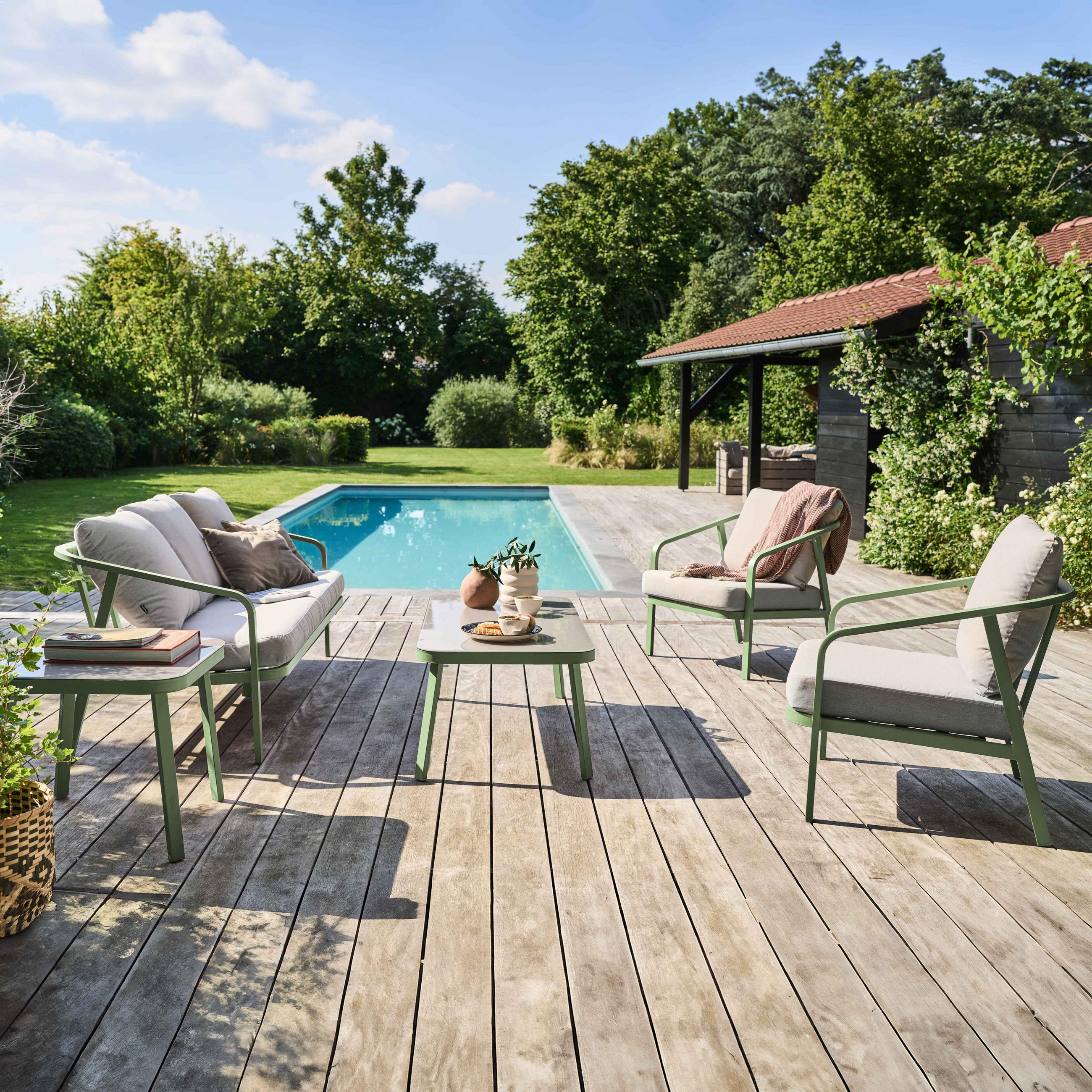 GARTENSET 5-tlg., Grün - Grün, Metall - Oviala