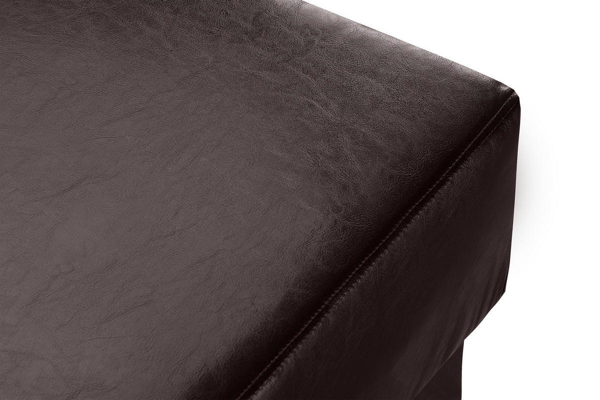 SITZHOCKER ESPECTO auf hohen Holzbeinen, dunkelbraun - Dunkelbraun/Schwarz, Textil (58/47/56cm) - KONSIMO®