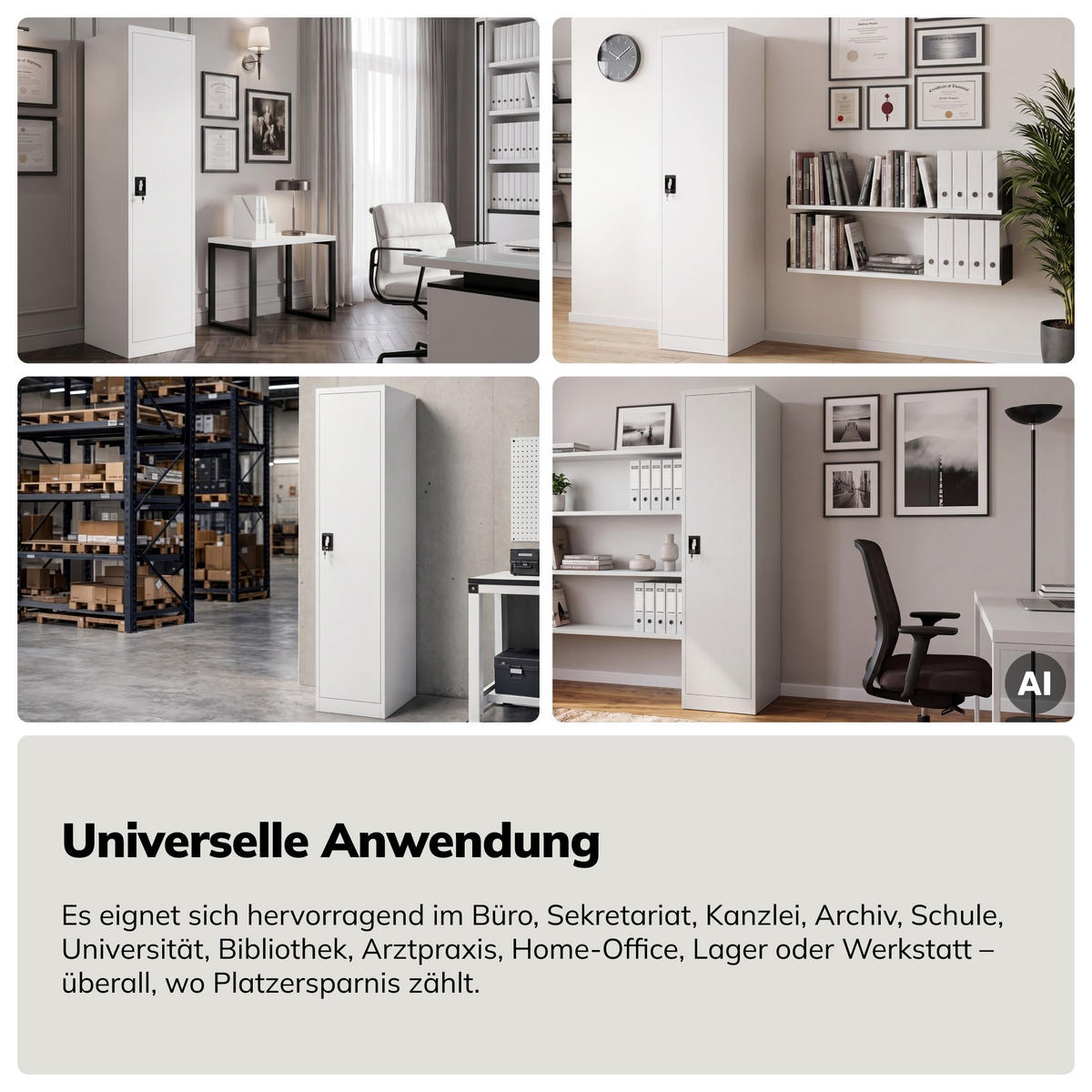 AKTENKABINETT ALEX D600 - Weiß, Metall (45/185/60cm) - Jan Nowak