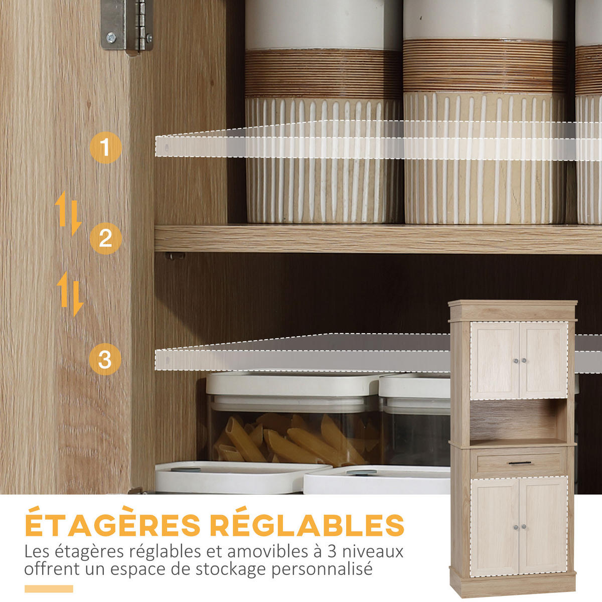 HIGHBOARD DE-11032 2 Schränke Eiche hell - Naturfarben, Holzwerkstoff (39.5/183/74cm) - ComfortXL