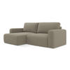 ECKSOFA mit Schlaffunktion links Strukturstoff Stoff Beige - Beige/Schwarz, Kunststoff/Textil (149/244cm) - Makamii