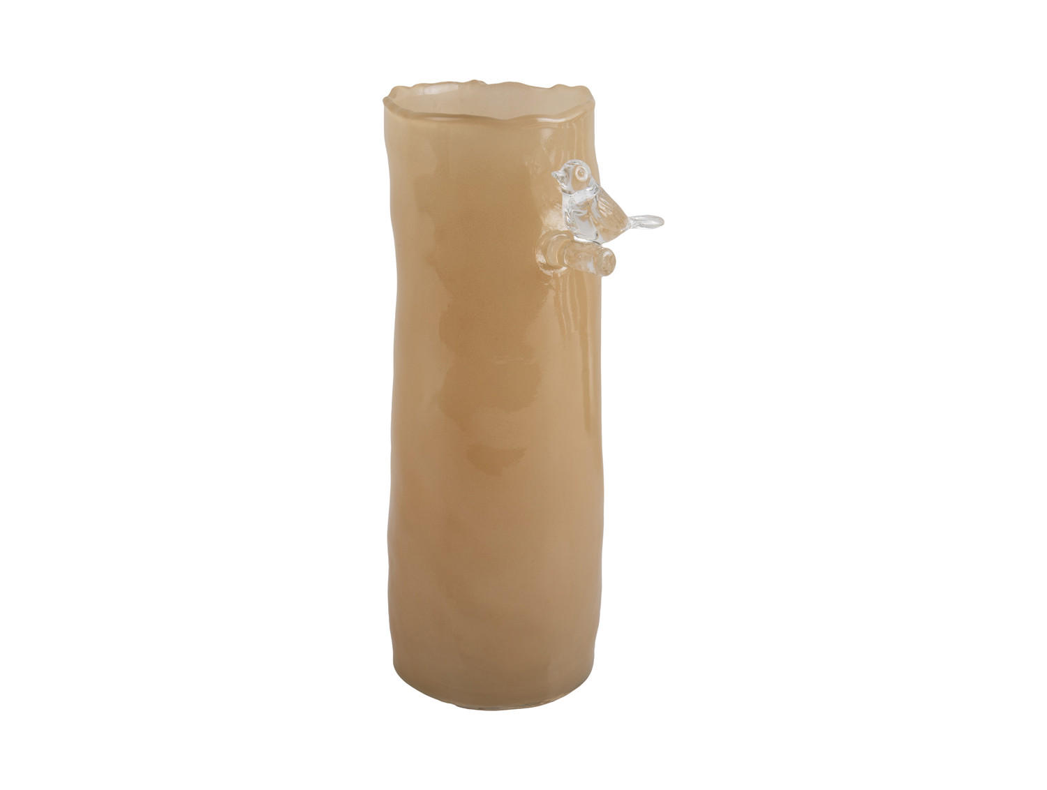 VASE Bird On Branch 9/9/27 cm - Gelb, Glas (9.5/27cm) - Present Time