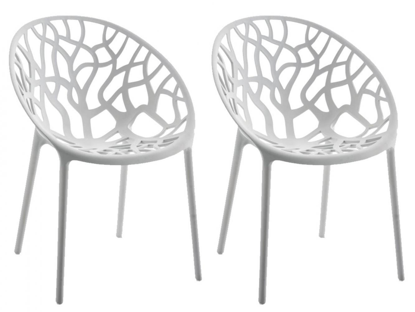 GARTENSTUHL 2er Set Kunststoff hellgrau - Hellgrau, Kunststoff (59/80/60cm) - CLP