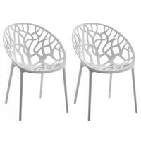 GARTENSTUHL 2er Set Kunststoff hellgrau - Hellgrau, Kunststoff (59/80/60cm) - CLP