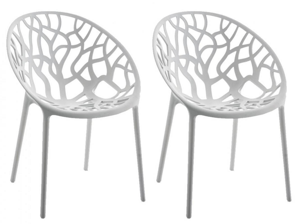 GARTENSTUHL 2er Set Kunststoff hellgrau - Hellgrau, Kunststoff (59/80/60cm) - CLP