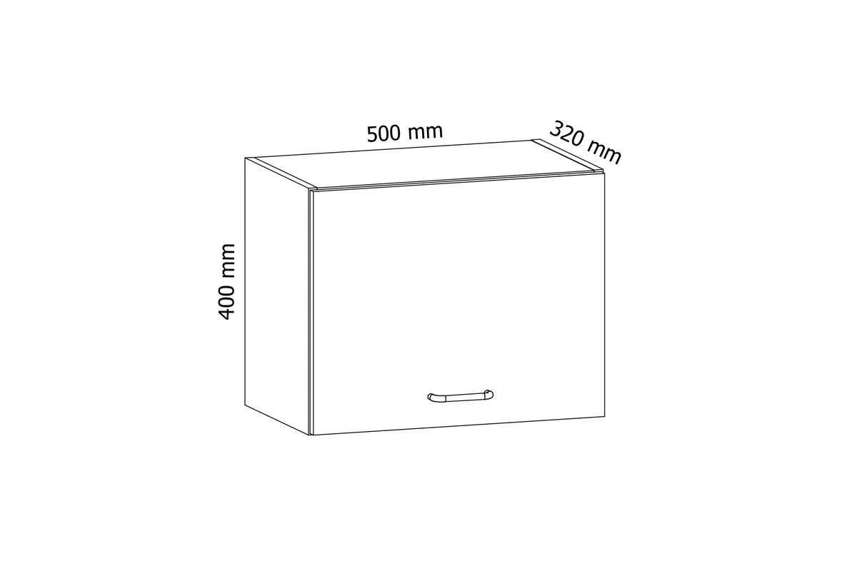 HÄNGESCHRANK – 50 cm – G50K – Velmora – Weiß / Weiß Hochglanz - Weiß Hochglanz, Holzwerkstoff (50/40/32cm) - ROYAL24_MARKT