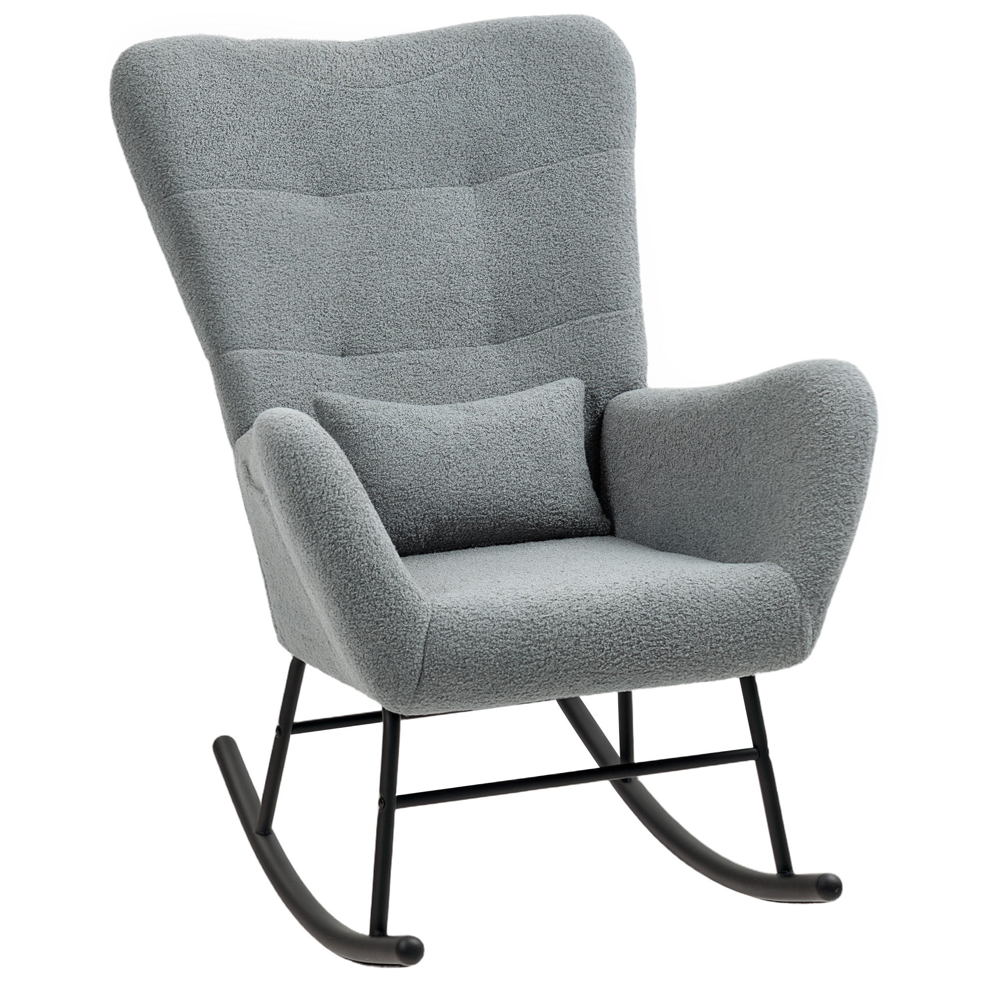 furnicato Schaukelstuhl, Grau 67x100x95 cm