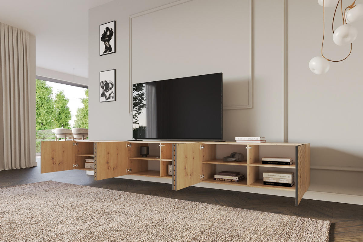 LOWBOARD SENI-W 3x100x40x41 cm - Artisan - Eiche Artisan, Holzwerkstoff (300/40/41cm) - ALTDECOR