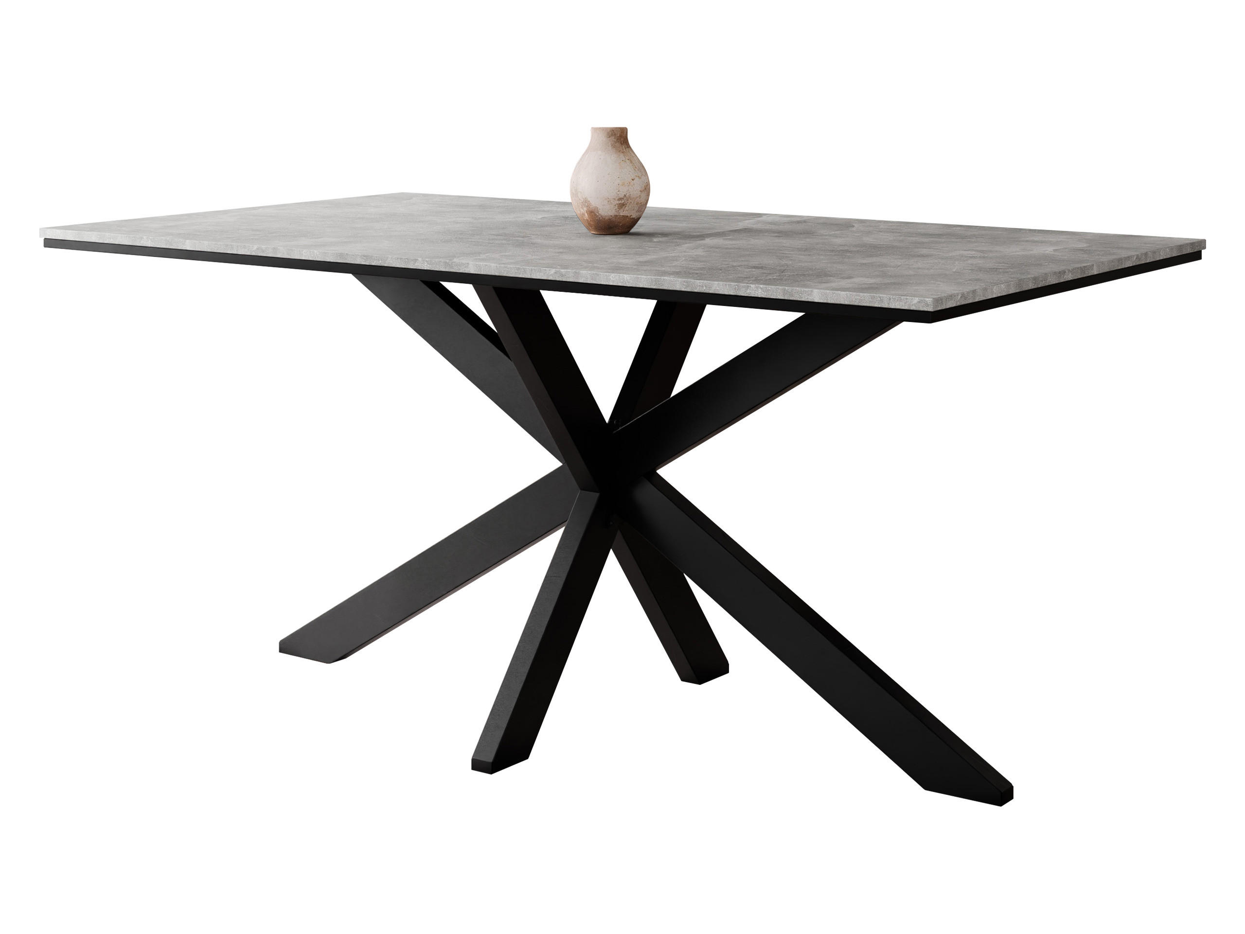 ESSTISCH Wero - Schwarz/Grau, Holzwerkstoff/Metall (90/160/74cm) - MIRJAN24