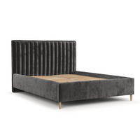 POLSTERBETT Aria 120/200 cm Anthrazit im Lotta Stoff - Anthrazit/Naturfarben, Holz/Holzwerkstoff (120/200cm) - AltaBeds