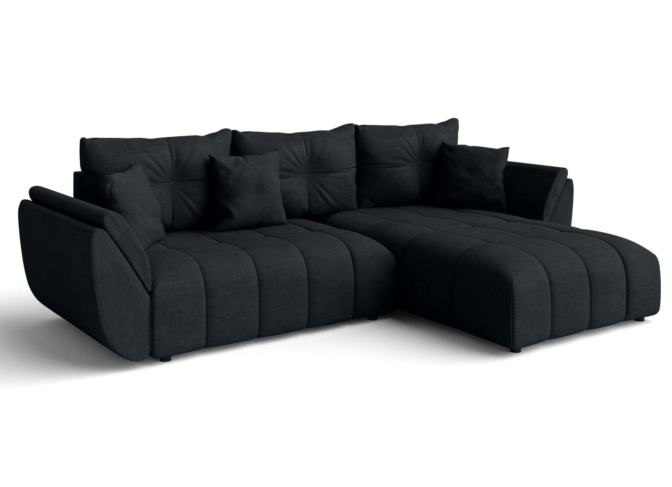 ECKSOFA L Form Antalya Anthrazit 280/190/91 cm – mit Bettkasten - Schwarz, Kunststoff/Textil (280/190cm) - AX Living